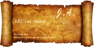 Jóna Abod névjegykártya